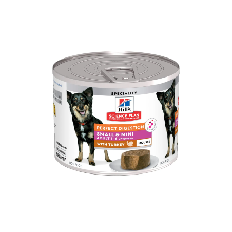 Alimento húmido para Cão Hills Science Plan Dog Small & Mini Adult Perfect Digestion with Turkey | Wet (Lata)	 | 12 x 200 g