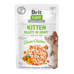 Alimento húmido para Gatos Brit Care Cat Kitten Fillets in Gravy Choice Chicken | Wet (Saqueta)	 | 12 x 85 g