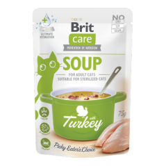 Alimento húmido para Gatos Brit Care Cat Soup with Turkey | Wet (Saqueta) | 15 x 75 g