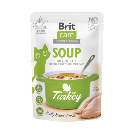 Alimento húmido para Gatos Brit Care Cat Soup with Turkey | Wet (Saqueta) | 15 x 75 g