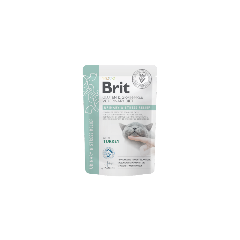 Brit Gluten & Grain-Free Veterinary Diet Cat Urinary & Stress Relief in Gravy