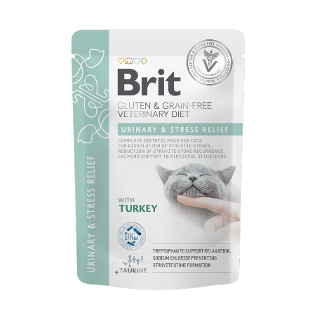 Brit Gluten & Grain-Free Veterinary Diet Cat Urinary & Stress Relief in Gravy