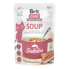 Alimento húmido para Gatos Brit Care Cat Soup with Salmon | Wet (Saqueta) | 15 x 75 g