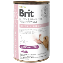 Ração Veterinária húmida para Cães Brit Veterinary Diet Dog Hypoallergenic Gluten & Grain-Free Monoprotein Lamb | Wet (Lata