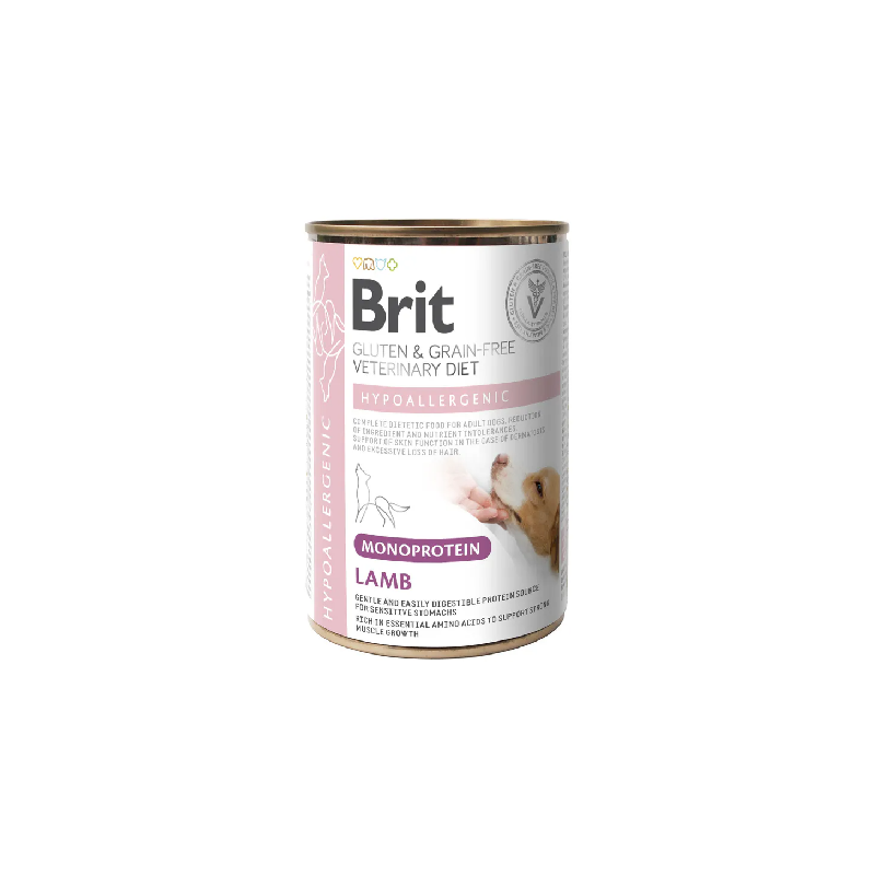 Ração Veterinária húmida para Cães Brit Veterinary Diet Dog Hypoallergenic Gluten & Grain-Free Monoprotein Lamb | Wet (Lata