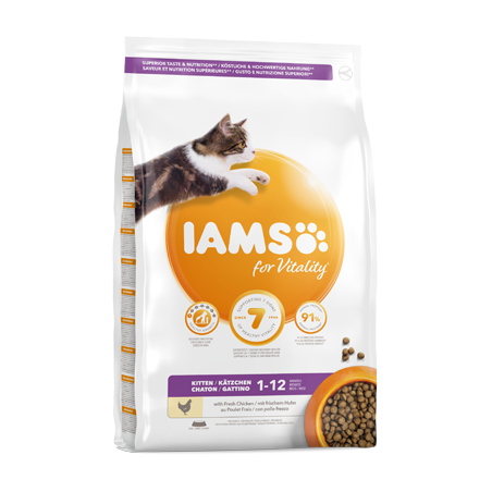 Iams for Vitality Cat Kitten Food with Fresh Chicken 10 kg