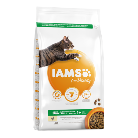 Iams for Vitality Adult Cat Food with Fresh Chicken 3 kg