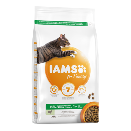 Iams for Vitality Adult Cat Food with Lamb 3 Kg