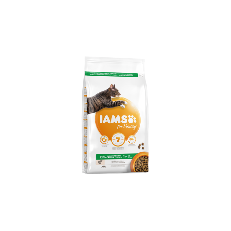 Iams for Vitality Adult Cat Food with Salmon 3 kg