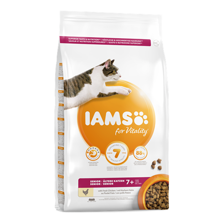 Iams for Vitality Senior Cat Food with Fresh Chicken 10 kg