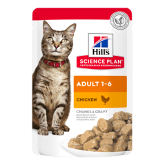 Hills Science Plan Adult Cat with Chicken | Wet (Saqueta) Cx c/ 12 saquetas 85g