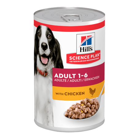 Hills Science Plan Dog Adult with Chicken | Wet (Lata) 12 X 370 g