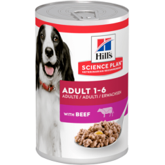 Hills Science Plan Dog Adult with Beef | Wet (Lata) 12 X 370 g