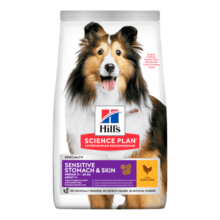 Hills Science Plan Dog Sensitive Stomach & Skin Medium Adult with Chicken 14 kg