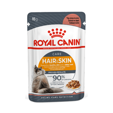 Royal Canin Cat Hair & Skin in Gravy | Wet (Saqueta) 12 X 85 g