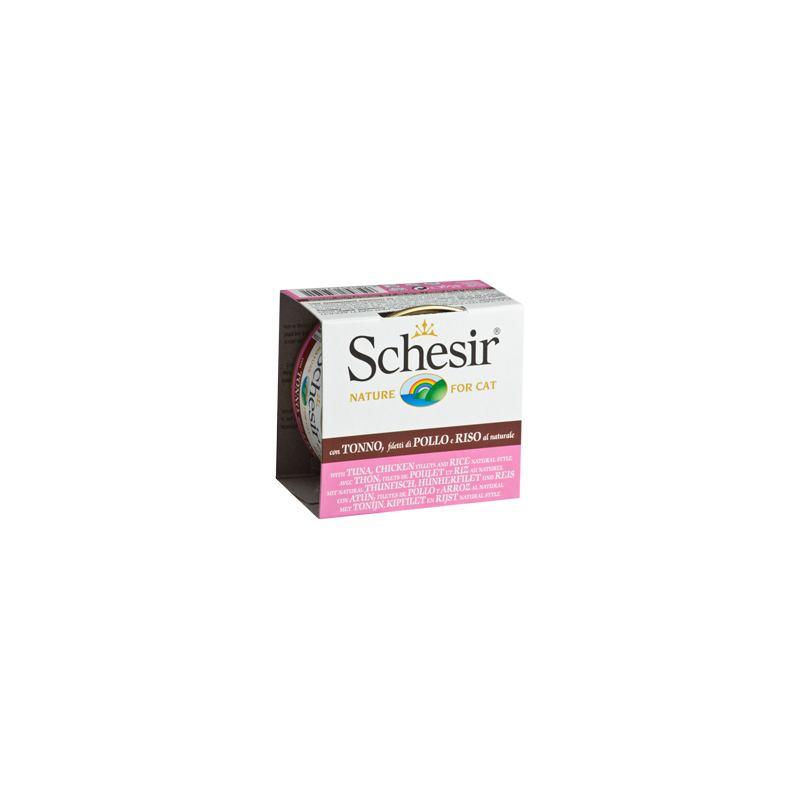 Schesir Cat Atum com Filete de Frango e Arroz ao Natural | Wet (Lata) 14 X 85 g