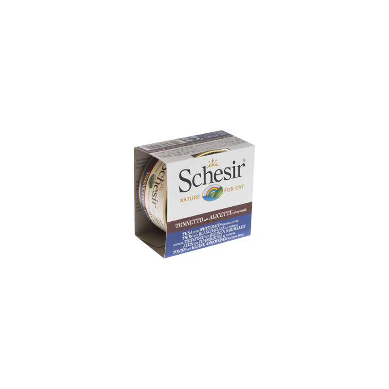 Schesir Cat Atum com Sardinha e Arroz ao Natural | Wet (Lata) 14 X 85 g