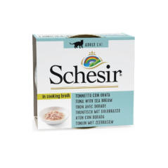 Schesir Cat Atum com Dourada em Caldo de Peixe | Wet (Lata) 14 X 70 g