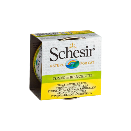 Schesir Cat Atum com Sardinha em Caldo de Peixe | Wet (Lata) 14 X 70 g