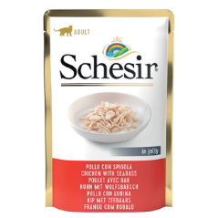 Schesir Cat Filete de Frango com Robalo em Gelatina | Wet (Saqueta) 20 X 85 g