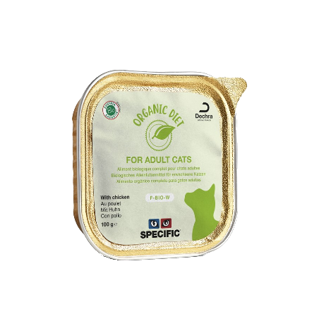 Specific Cat F-BIO-W Organic Chicken | Wet (Terrina) Cx c/ 8 terrinas 100 g