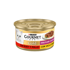 Gourmet Gold Duplo Prazer com Carne de Vaca & Frango | Wet (Lata) 24 X 85 g