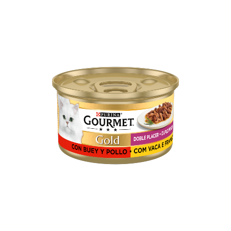 Gourmet Gold Duplo Prazer com Carne de Vaca & Frango | Wet (Lata) 24 X 85 g