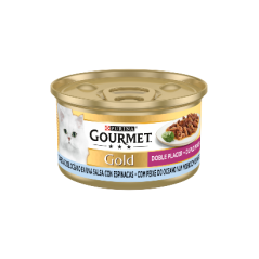 Gourmet Gold Duplo Prazer com Peixe do Oceano & Espinafres | Wet (Lata) 24 X 85 g