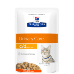 Hills Prescription Diet Feline c/d Multicare Chicken | Wet (Saqueta) Cx c/ 12 saquetas 85 g