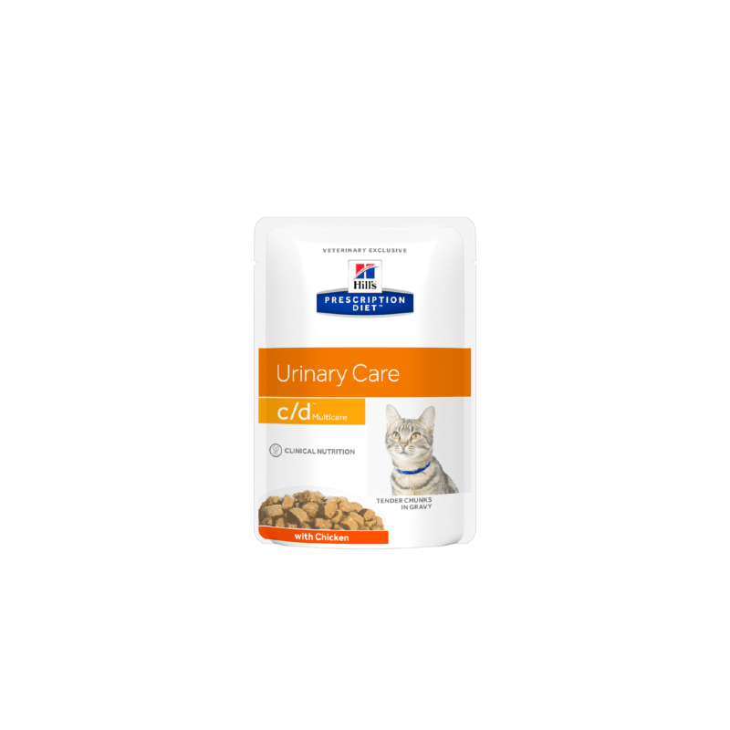 Hills Prescription Diet Feline c/d Multicare Chicken | Wet (Saqueta) Cx c/ 12 saquetas 85 g