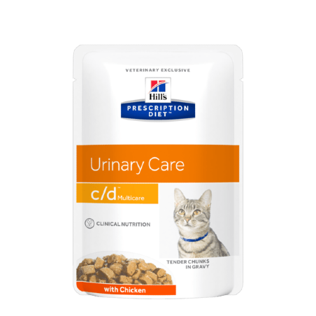 Hills Prescription Diet Feline c/d Multicare Chicken | Wet (Saqueta) Cx c/ 12 saquetas 85 g