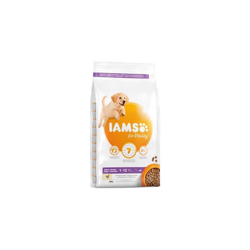 Iams for Vitality Large Breed Dog Puppy Food with Fresh Chicken 3 kg