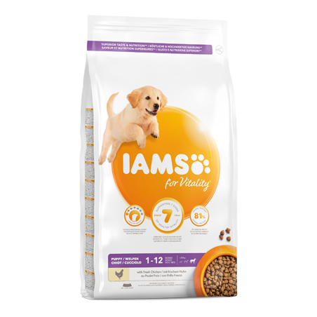 Iams for Vitality Large Breed Dog Puppy Food with Fresh Chicken 3 kg