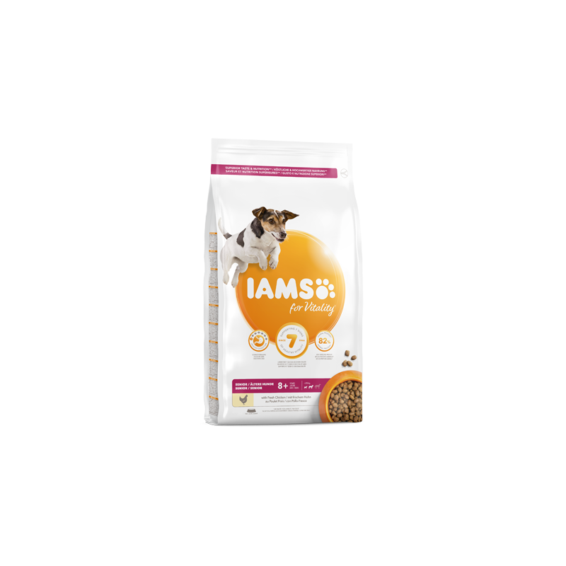 Iams for Vitality Senior Small and Medium Breed Dog Food with Fresh Chicken 3 kg