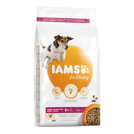 Iams for Vitality Senior Small and Medium Breed Dog Food with Fresh Chicken 3 kg