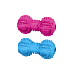 Trixie Brinquedo Denta Fun Dumbbell Natural Rubber | Cores Sortidas 9 cm