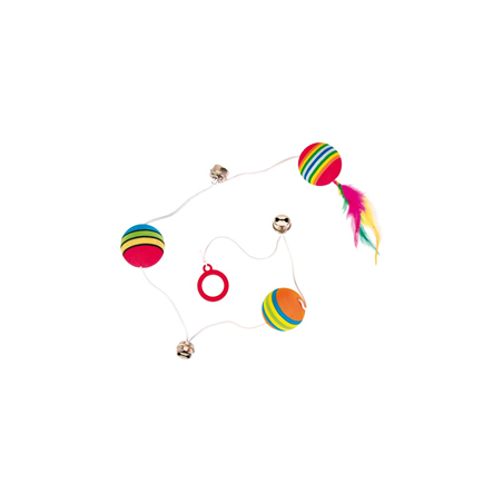 Trixie Rainbow Balls on an Elastic Band 3 X 1 Unidade