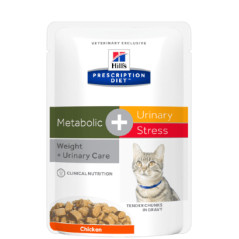 Hills Prescription Diet Feline c/d Urinary Stress + Metabolic | Wet (Saqueta) Cx c/ 12 saquetas 85 g