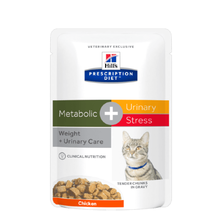 Hills Prescription Diet Feline c/d Urinary Stress + Metabolic | Wet (Saqueta) Cx c/ 12 saquetas 85 g