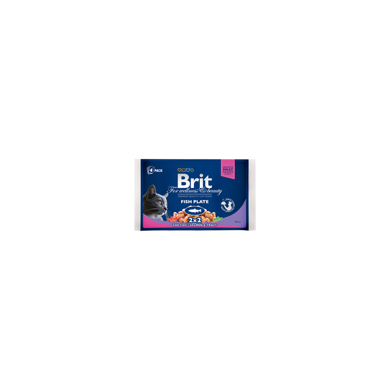 Brit Premium by Nature Cat Multipack Wet | Fish Plate (Saqueta) 4 x 100 g