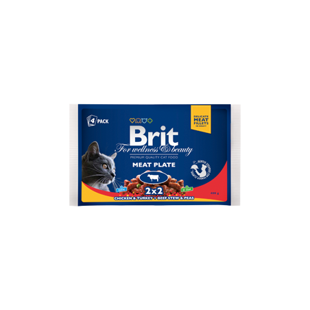 Brit Premium by Nature Cat Multipack Wet | Meat Plate (Saqueta) 4 x 100 g