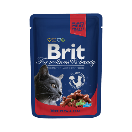 Brit Premium by Nature Cat Wet | Beef Stew & Peas (Saqueta) 100 g