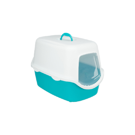 Trixie WC Vico Litter Tray with Dome Turqueza & Branco