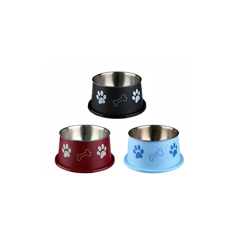 Trixie Long-Ear Bowl in Stainless Steel and Plastic Vermelho