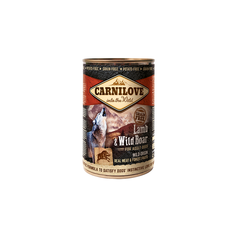 Carnilove Grain-Free Lamb & Wild Boar Adult Dog | Wet (Lata) 400 g