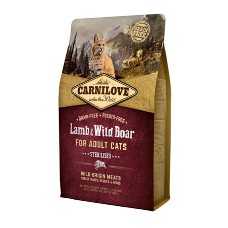 Carnilove Grain-Free Cat Adult Sterilized Lamb & Wild Boar 6 kg