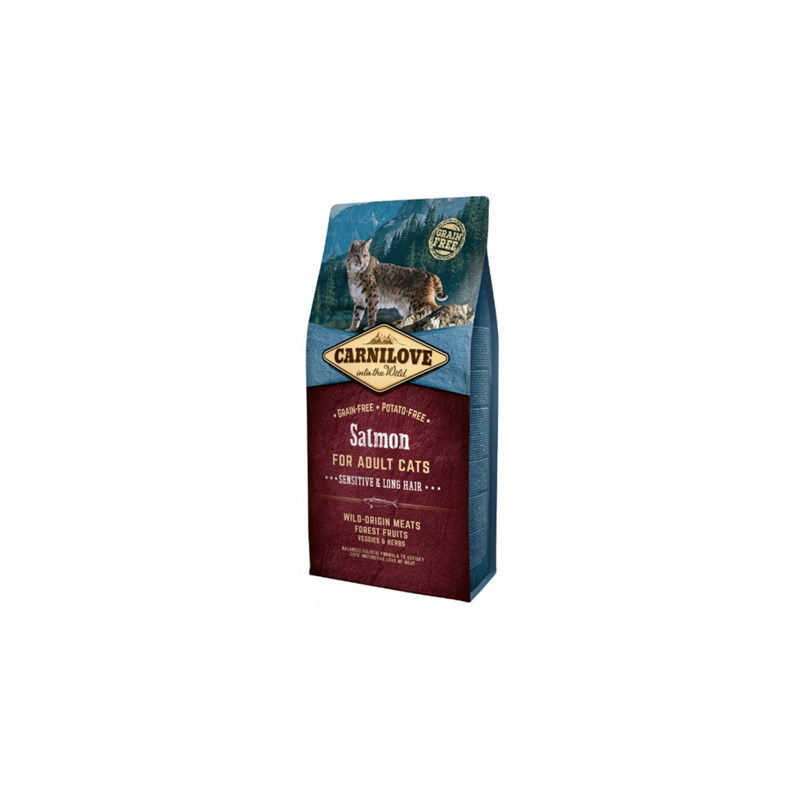 Carnilove Grain-Free Cat Adult Sensitive & Long Hair Salmon 6 kg