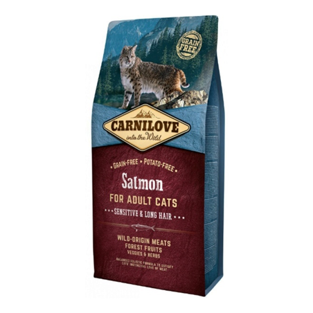 Carnilove Grain-Free Cat Adult Sensitive & Long Hair Salmon 6 kg