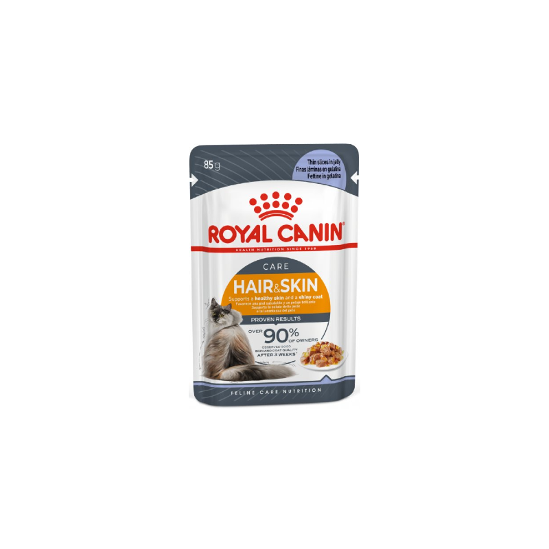 Royal Canin Cat Hair & Skin in Jelly | Wet (Saqueta) 12 X 85 g