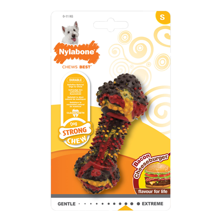 Nylabone Dog Strong Chew Bacon Cheeseburger Medium